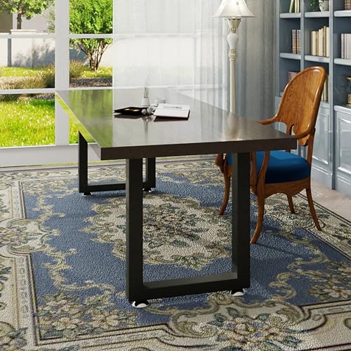 Metal Table Legs 28''Hight 17.7'' Wide Heavy Duty Iron Furniture Legs with Adjustable Protector Feet, Modern Desks for DIY Dinning Coffee Table (Rectangle Shape, 2pcs)-Black - size: H28" × W17.7" Square