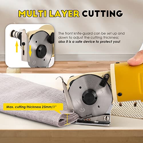 Electric Rotary Fabric Carpet Cutter heavy duty 1"Cutting Thickness 110V