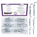 Swpeet 46Pcs M4x32mm M4x38mm M5x37mm M5x52mm M6x52mm M6x65mm L-Shape Heavy Duty Hollow Wall Anchor Set, Hollow Drive Wall Anchor Screws Assortment Kit for Drywall Hollow Wall Plaster Walls