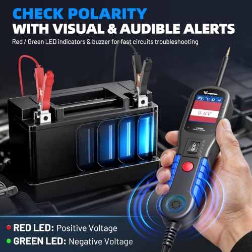 VDIAGTOOL V200 Automotive Circuit Tester, Power Circuit Probe Tester Kit, 12V-24V Short/Open Circuit Finder, AC/DC Diode Resistance Relay Fuse Component Test, Digital Voltmeter Ohmmeter, 40FT Cables