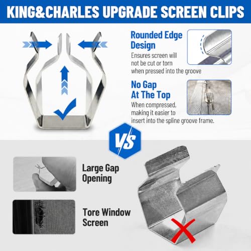 King&Charles Window Screen Replacement, 6in1 Window Screen Door Repair Kit - color: Black, size: 59"×106"