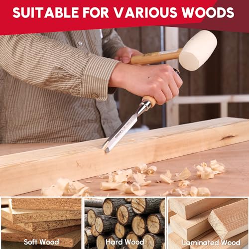 ARROW Wood Chisel Set, 4PCS CR-V Steel Chisel Tools