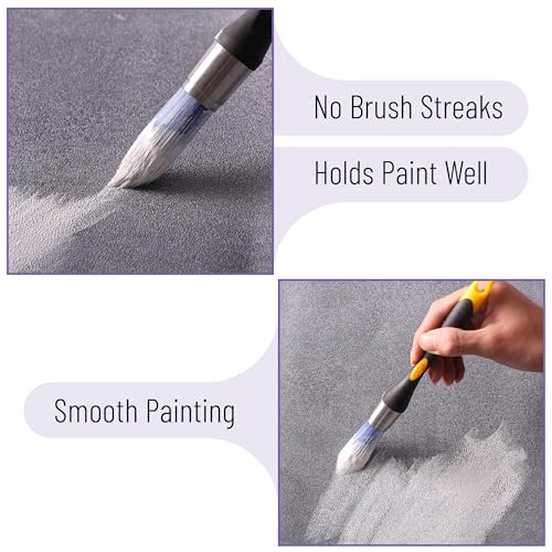 Bates- Trim Paint Brush, 3 pcs, 5/8”, 3/4” and 1” (Pack of 3) - color: Yellow-black, size: 5/8”, 3/4”, 1” (Pack of 3)
