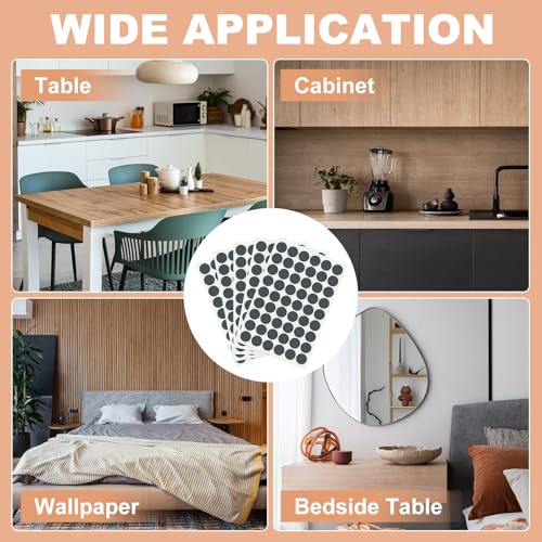 PATIKIL 270 Pieces Screw Hole Stickers, 5 Sheet Self-Adhesive Waterproof PVC Wood Grain Sticker for Screw Holes Wall Cabinets Desk Repairing, Iron Gray, 21mm/0.83 Inch - color: Iron Gray