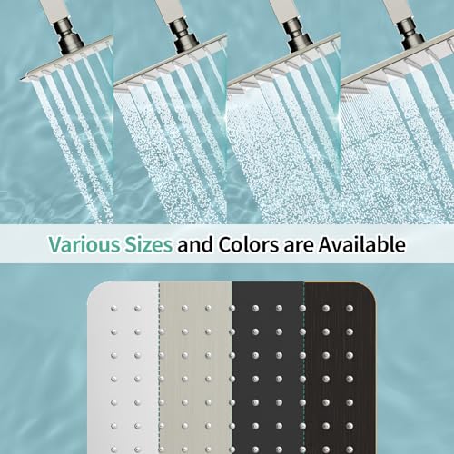 SR SUN RISE 10 Inch Rain Shower Head Brushed Nickel 304 Stainless Steel High Pressure Rainfall Showerhead Ultra Thin Water Saving - color: Brushed Nickel, size: 10 Inch