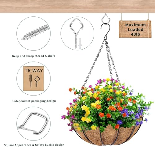 60 Pack 304 Stainless Steel Ceiling Hooks for Plants, Locking Clip - size: 60