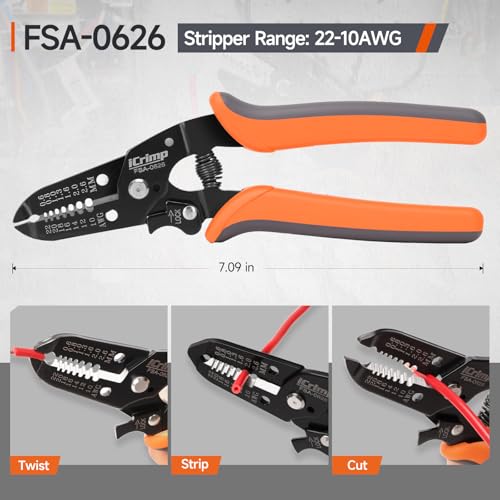 iCrimp Ratchet Crimping Tool Set with Quick Change Jaws AWG 20-2