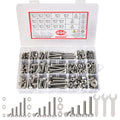 M5 M6 M8 Nuts and Bolts Assortment Kit 12mm-40mm, Metric Bolt Assortment 304 Stainless Steel Bolts and Nuts Kit, Hex Head Cap Screws Kit, Flat & Spring Lock Washer with Wrench, Silver, 496PCS, SHAOHUA - size: H. M5 M6 M8