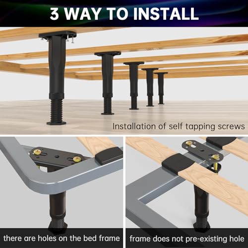 4 PCS Adjustable Height Center Support Leg for Bed Frame (7.7"-13.3") - color: 4pcs (7.7"-13.3") Rigid Plastic
