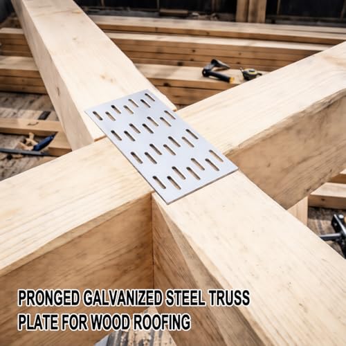 100 Pcs Truss Plates 2x4 Inch, Pronged Galvanized Steel Mending Plates - size: 2×4inch 100pcs