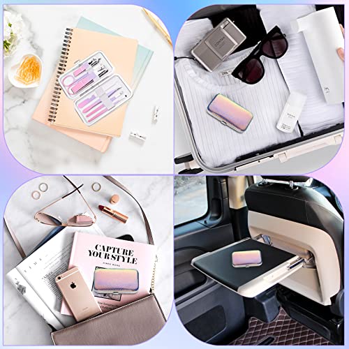 Aceoce Manicure Set Women Nail Clippers Professional Manicure Pedicure Kit Stainless Steel Nail Cutter Grooming Kit Personal Care Tool with Travel Case Gifts for Women Her Valentine's Day Mother's Day - color: Gradual Purple