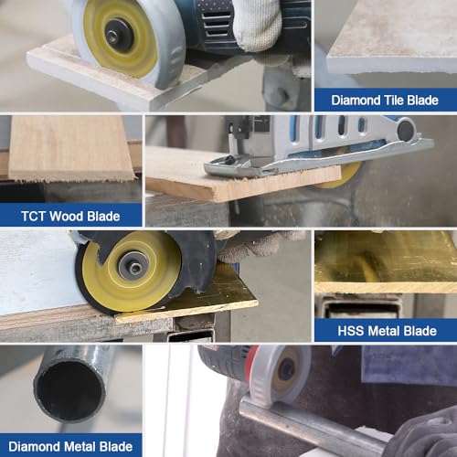 HIGHDRIL 3" 75mm Circular Saw Blade Set 4pcs for Metal Copper Aluminum Tile | Diamond/HSS/TCT Cutting Disc for Angle Grinder Cutting Metal Copper Aluminum Tile Marble Granite Plastic Wood - size: MIX 7