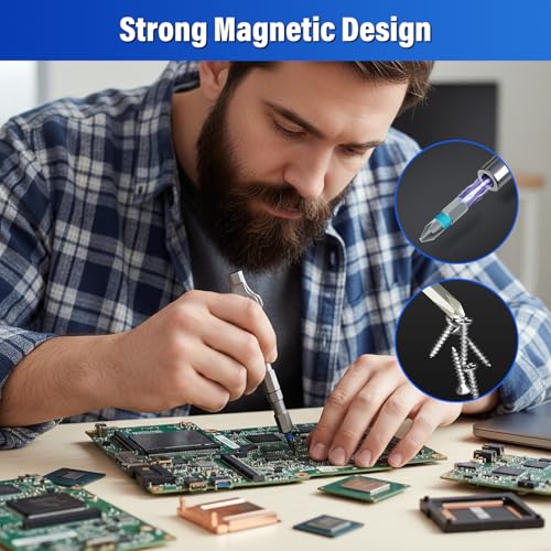 24 in 1 Magnetic Screwdriver Set, Precision Mini Screwdriver Set with S2 Steel Bits & Aluminum Handle, Compact Repair Tool Kit for PC, Laptop, Electronics, Bicycle, Furniture & DIY - color: Dark Gray