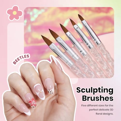 Beetles Nail Art Brushes, 25pcs Nail Art Pens Daul Ended Dotting Tools - color: C - Clear-25