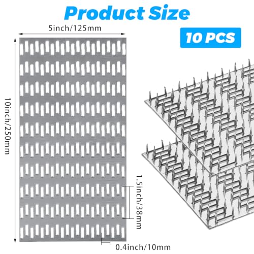 10 PCS Truss Plates, 10 x 5 Inch, 1 mm Thick - size: 10 x 5 Inch
