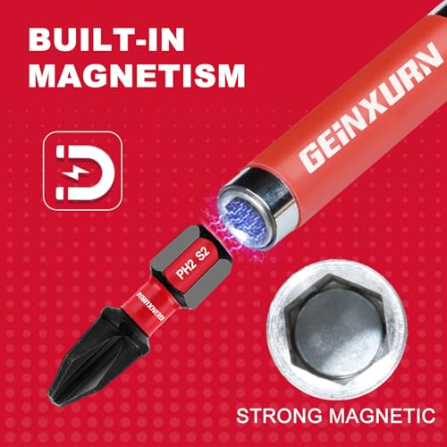 Geinxurn 3 PCS Drive Guide with Self Retracting Sleeve(5”) and 10 Pcs Screwdriver Bit, 5Inches Magnetic Drill Bit Tip Holder for Prevent Screws Shaking When Driving - style: GSLB0120-013