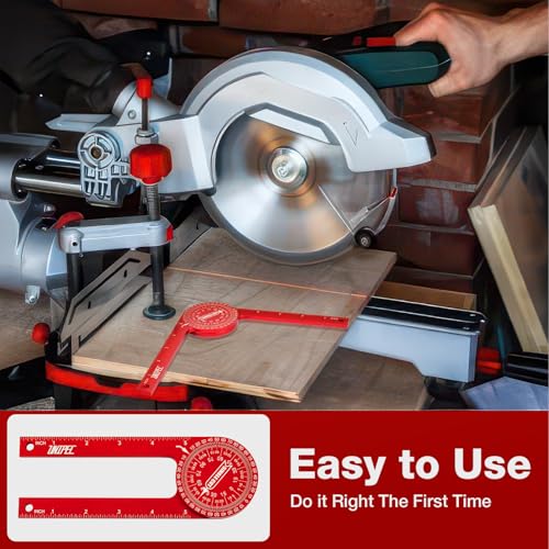7.3 Inch Aluminum Miter Saw Protractor & Angle Finder Tool, Red