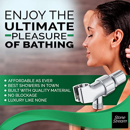Original StoneStream Adjustable Wall Shower Adapter and Holder for Handheld Showerheads - Chrome - color: Chrome