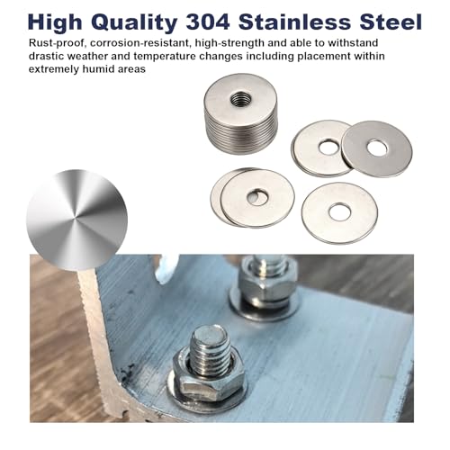 ZQZ 1/4 x 1 Stainless Steel Flat Washers, 116PCS Fender Washer 1" OD - size: S-1/4" x 1"-116 Pieces