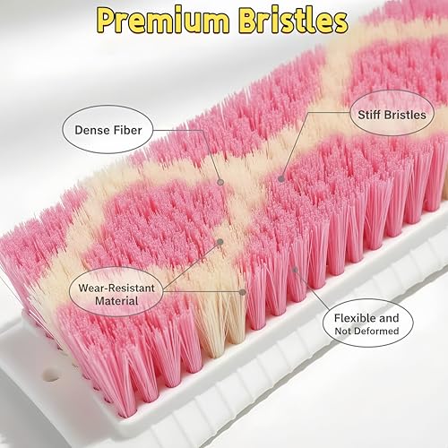 Scrub Brush Heavy Duty Scrub Brushes Scrubbing Cleaning Brush Set | 4 Pack Scrub Brush for Cleaning with Stiff Bristle Deep Cleaning Brushes for Bathroom, Floor, Shower, Carpet, Bathtub