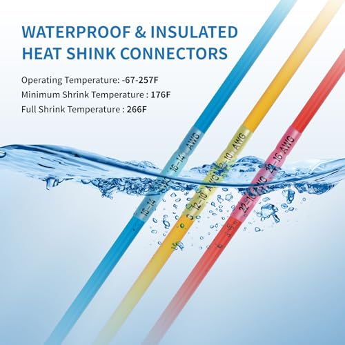 Heat Shrink Butt Connectors - 500Pcs 22-16 AWG Red Waterproof Electrical Wire Connectors Automotive Marine Grade Wire Crimp Terminals Butt Splices for Cable,Boat,Home Electrical etc. - size: [22-16 AWG] x 500