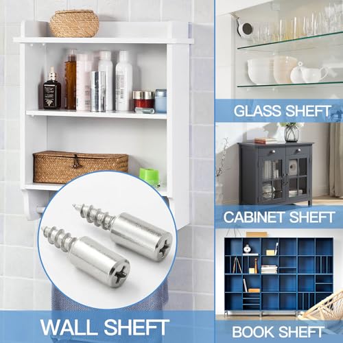 12pcs Screw in Shelf Pins, Nickel Plated Shelf Pegs Cabinet Shelf Holders Shelf Support Pegs, Small Shelf Brackets Phillips Head Pegs for Shelves Cupboards Bookcase Closet - color: Without Sleeve