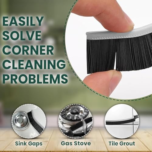 Crevice Cleaning Brush Set 3Pcs Hard Bristle Tools for Narrow Spaces