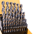 29Pcs Drill Bit Set, 135 Tip HSS with Black and Gold Finish, Metal Twist Jobber Drill Bit Kit for Hardened Metal, Steel, Plastic, Wood with Indexed Storage Case, 1/16" - 1/2" - style: HSS-29PCS