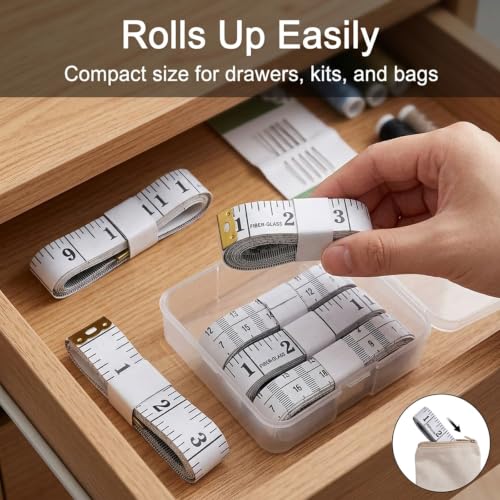 Tape Measures 3Pack, Soft Measuring Tape Double Scale 150cm/60inch White - color: White-3pcs