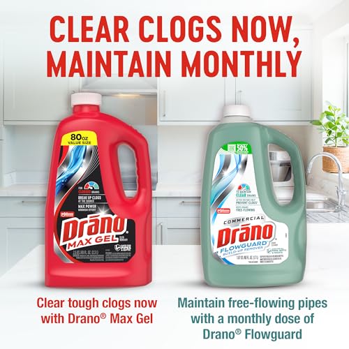 Drano Max Gel Drain Clog Remover & Cleaner, Safe for All Pipes/Septic, 80oz - size: 80 Fl Oz (Pack of 1)