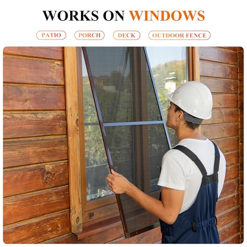 MAGZO Pet Proof Window&Door Screen Replacement Mesh, 39" W x 145" L, Black - color: Black, size: 39"W x 145"L