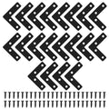 Litoexpe 20 Pcs Black L-Shape Angle Bracket 50mm - size: 2" x 2", style: L Shape