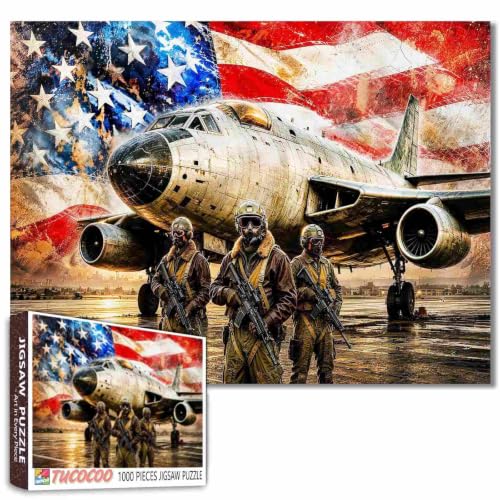 Transport Airplane American Patriotic Jigsaw Puzzle 1000 Pieces for Adults - color: Sports 11