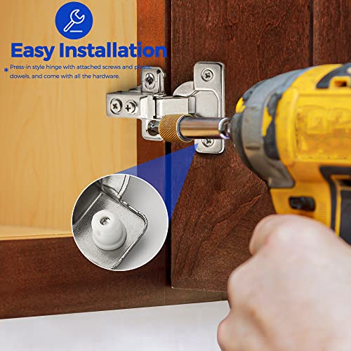 Ravinte Short Arm Kitchen Cabinet Hinges,1/2 Inch Overlay,10 Pack 5 Pairs - size: 1/2 Inch Overlay Cabinet