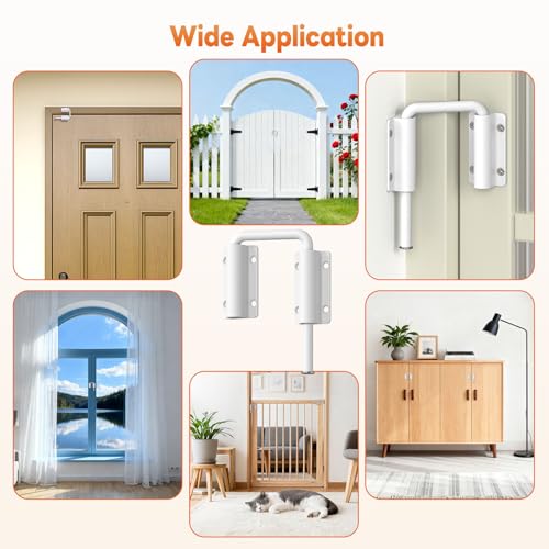 Upgraded Sliding Door Loop Lock, Gate Latches, White - color: White-1PC