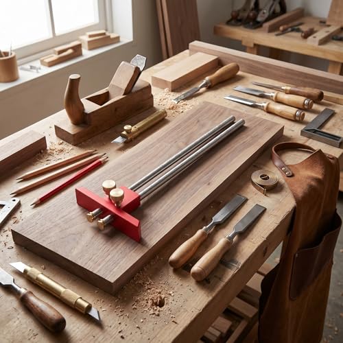 YWBL-WH Double Head Scriber, Stainless Steel Wood Marking Tool with Clear Scale for Carpentry and Woodworking Projects