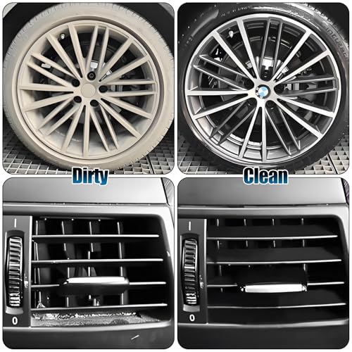 8Pcs Wheel Brush, Tire Brush, Wheel Cleaner Brush Set - 2 Soft Wheel Cleaning Brushes, Detailing Brush & Hard Tire Scrubber, Flexible and Durable Rim Cleaning Brush Kit for Wheels and Tires