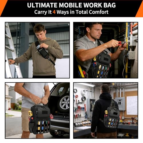 Rexmore Tactical Electrician & HVAC Tool Chest Bag, 3-Point Harness Grey - color: Grey