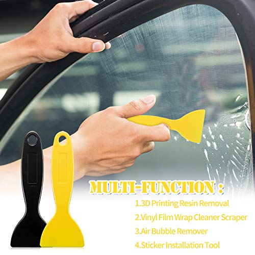 Mudder 12 Pieces Plastic Spatula Putty Knife Scrapers, Black, Yellow - color: Black, Yellow