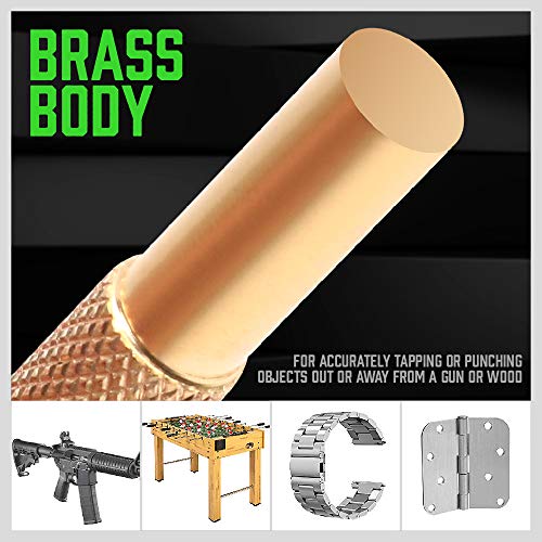 SWANLAKE 8-Piece Brass Punch Set, Removing Repair Tool1/8" - 5/16" Brass Pin Drive Punch Set - color: Brass Punch - Brass