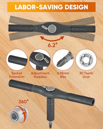 Saker 66 in 1 Magnetic Screwdriver Set Portable Multi Bit Ratcheting Kit with Detachable Handle for Dad Gifts Home Electronics, Computer, Furniture, Bike, DIY - style: 66 in 1 Classic