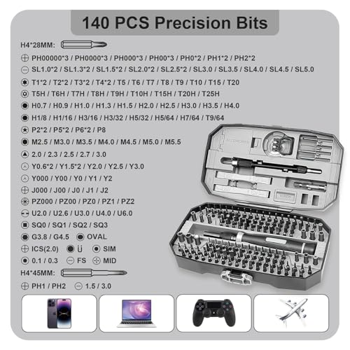 Precision Screwdriver Set 152 in 1 Small Screwdriver Set with Torx, Tool Gifts Electronic Repair Tool Kit for Toy, Laptop, Smartphones, Computers, Game Controller, RC, Computer Repair Kit - color: Gray