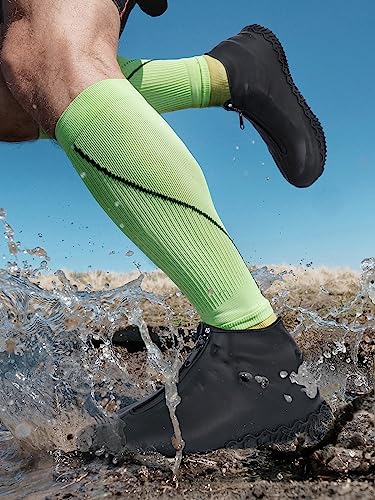 Zbyoujer Waterproof Rain Shoe Covers, Silicone Overshoes with Zipper Non-slip Galoshes for Men and Women - color: Transparent, size: XL(Women 11-13,Men 9.5-13)