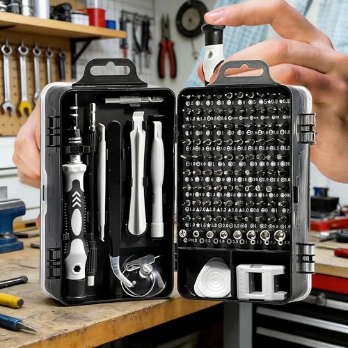 115-in-1 Small Screwdriver Set,Precision Screwdriver Set, Professional Repair Tool Kit for Phone, Computer, Watch, Console, Eyeglass and Electronic, Men Tools Gift Gray - color: Gray
