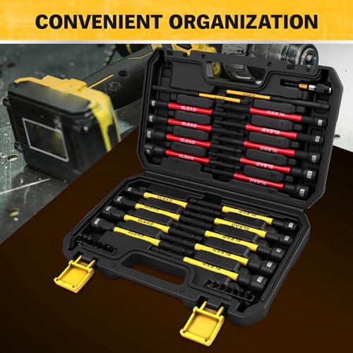 Magnetic Nut Driver Bit Set, 35-Piece Extra Long Nut Driver Set for Impact Drill, Metric & SAE, PH1 & PH2 Screwdriver Bits 1/4 Drive Shank Adapter Extension, Durable for Professional Projects - style: 35-Piece Nut Driver Set