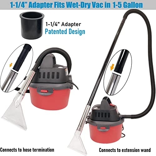 Happy Tree Universal Fit All Shop Vacs with 2-1/2" and 1-7/8" and 1-1/4" Adapters, Large 7-1/2" Extraction Accessory for Upholstery & Carpet Cleaning and Auto Detailing, Shop Vac Extractor Attachment - size: Large