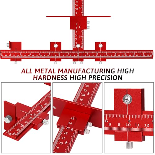Cabinet Hardware Jig Template-Woodworking Punch Locator Drill Hole Guide - color: Red