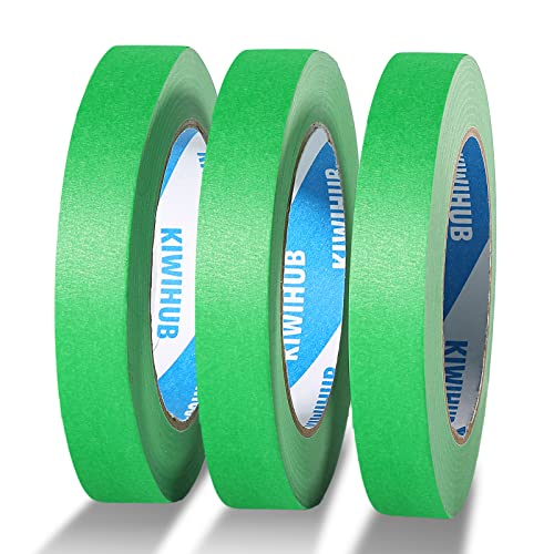 Green Painters Tape,0.7" x 60 Yards x 3 Rolls (180 Yards Total) - - color: Green, size: 0.7", 60 yards