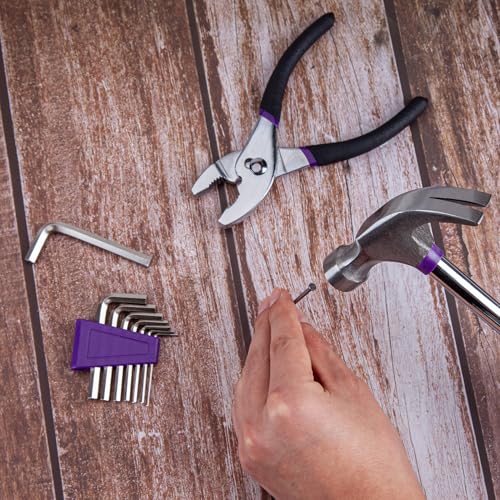 CARTMAN Complete Household Tool Set, Purple Hand Kit With Storage Case - color: Purple&Black