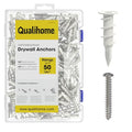 Qualihome Drywall Anchors with Screws – 400 Piece Set (200 Anchors + 200#8 x 1-1/4" Screws) | Self Drilling Drywall Anchors Heavy Duty | Wall Anchors for Drywall | Plastic Screw Anchor Kit - style: 200 Pack